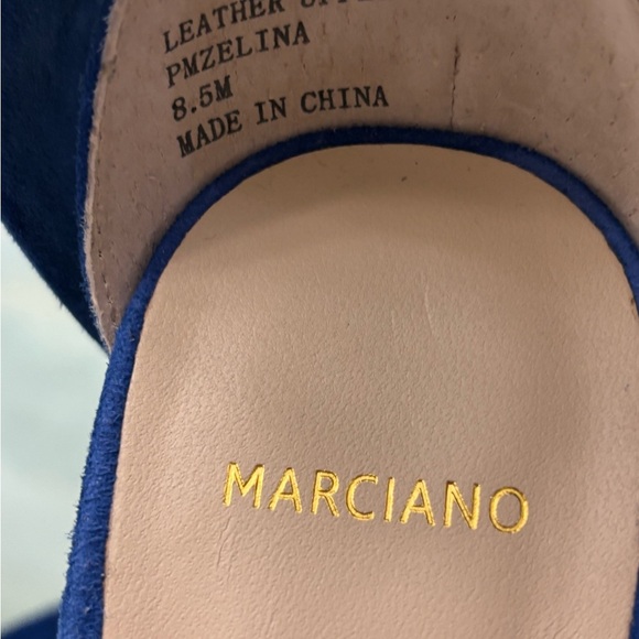 Marciano Royal Blue Ankle Strap Heels - Picture 2 of 9